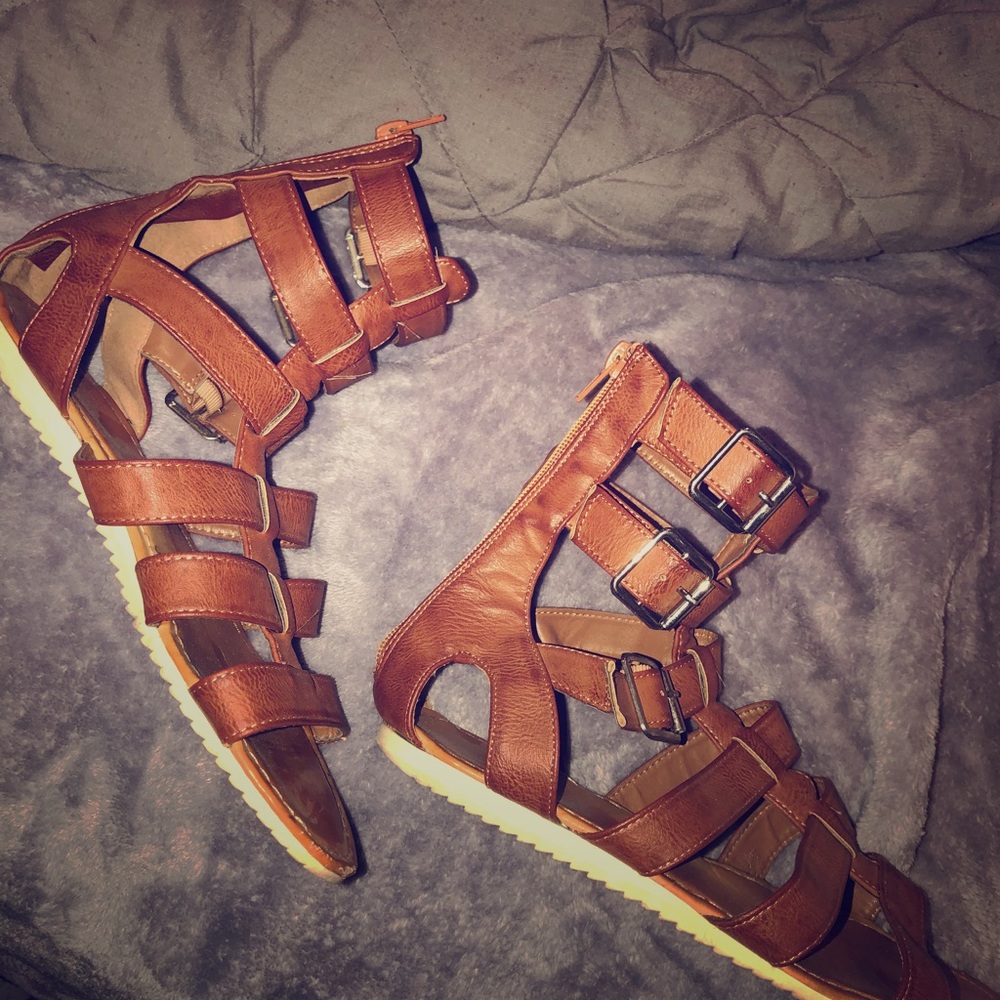 Brown gladiator sandals